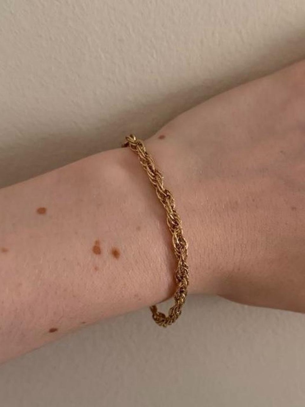 Atasay Kuyumculuk Vintage 925 Gold Vermeil Rope Chain Bracelet - 7”